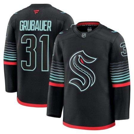 Miesten NHL Seattle Kraken Pelipaita 2025-26 Fanatics Premium Philipp Grubauer Alternate Musta Miesten NHL Seattle Kraken Pelipaita 2025-26 Fanatics Premium Philipp Grubauer Alternate Musta